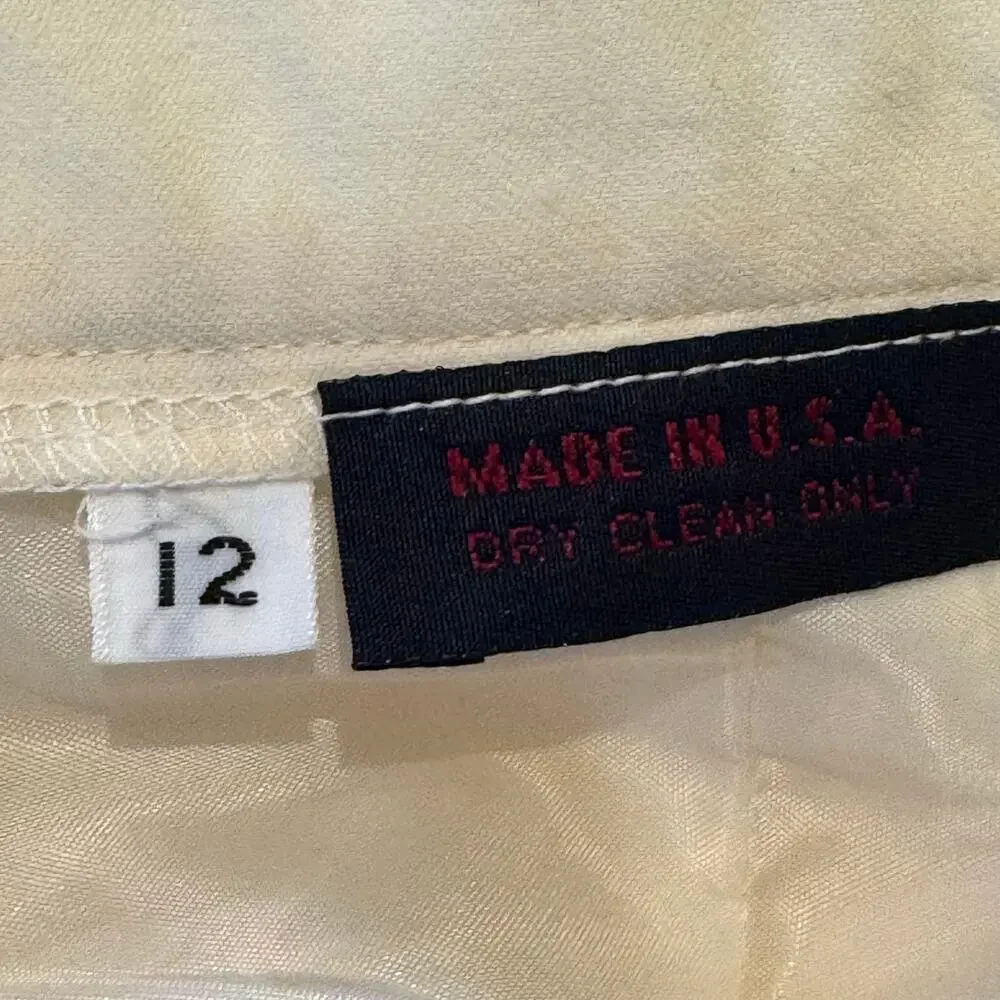Louis, Boston for Women Made in the USA Size 12 Cream Straight Midi Skirt